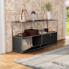 Classic Style Modern Storage Cabinet Metal Sideboard Free Standing Organizer