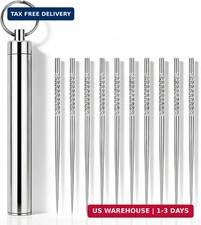 10 Pcs Reusable Metal Toothpick with Waterproof Case, Portable Stainless Steel T