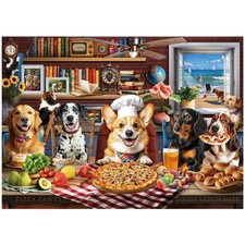 500 Pieces Jigsaw Puzzle for Adults Cute Dogs' Dinner Party Funny Animal Puzzle
