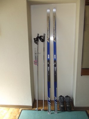 Tecno Pro  Langlauf-Schuppen-Ski Set 184 cm, Salomon Bindung + Schuhe Gr. 44
