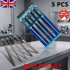 New Heavy Duty 8" 200mm Assorted Engineer Metal File 5Pc Set Anti Slip Soft Grip