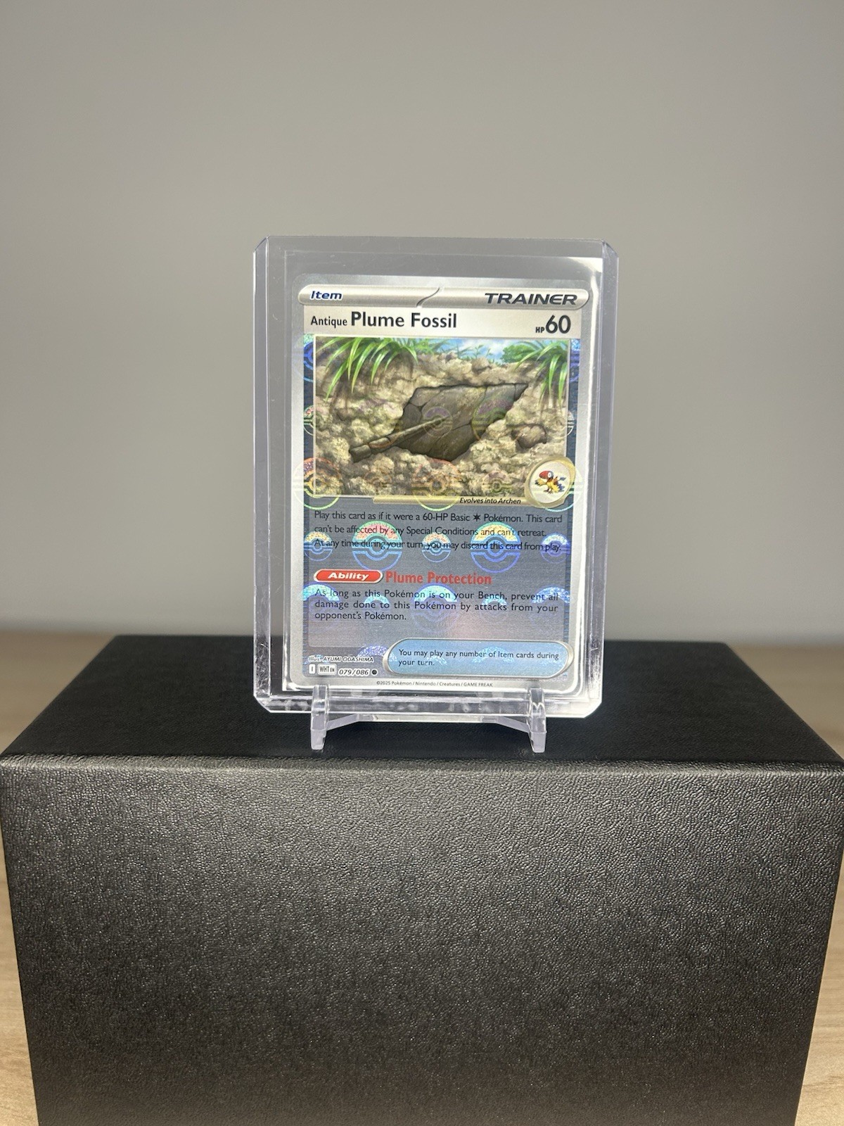 Antique Plume Fossil (Poke Ball Pattern) 079/086 White Flare Holo Pokemon NM