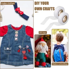 Outus 2 Rolls Hemming Tape Fabric Adhesive Hem Iron on No-Sew Hemming Tape for