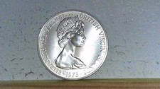 1973 BRITISH VIRGIN ISL. .925 Silver Dollar. MAGNIFICIENT FRIGATE .