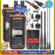 Long Range Walkie Talkie 2 Set 50 Mile Two Way Radio Charge Headset Waterproof