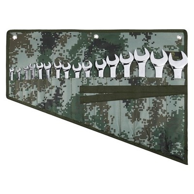 16 Pocket Wrench Roll Organizer, Rolled Tool Pouch Bag