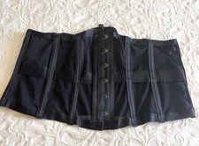 Torrid Curve Black Mesh Waist Cincher Corset Busk Closure Boned Plus 2X 18-20