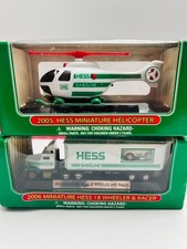 Hess 2005 Helicopter & 2006 18 Wheeler Racer New In Box Stocking Stuffers Gift