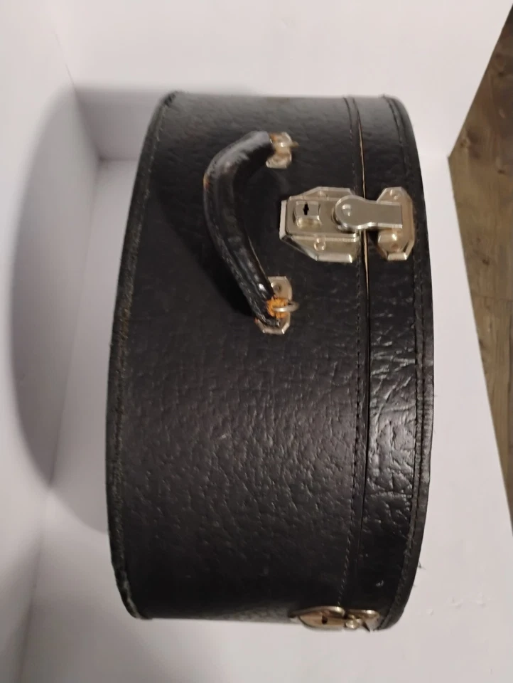 Antigua Maleta Vintage Sombrero Redondo Caja Tren Estuche Rígido 18" Foto 2 de 4