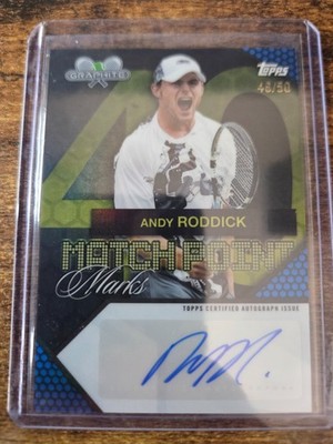 2026 Topps Graphite Tennis Andy Roddick Match Point Marks Blue Auto /50 #MPM-AR
