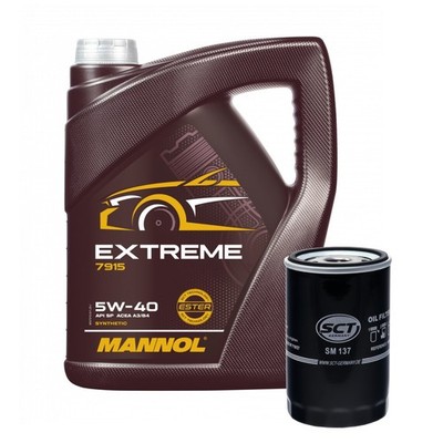 Servicekit SCT SM 137 Ölfilter, MANNOL Extreme 5W-40 Motoröl, 5 Liter