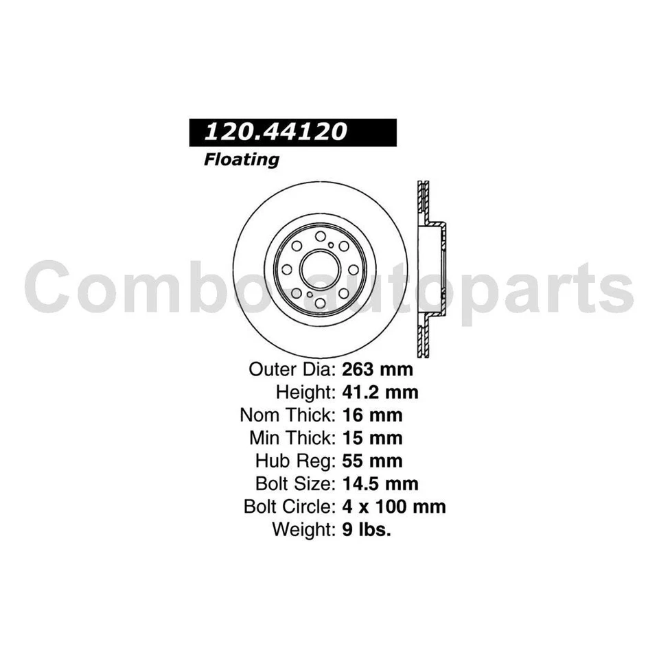 Rotor de freno de disco trasero delantero Centric Parts para Toyota MR2 Spyder 2000-2005 Foto 4 de 4