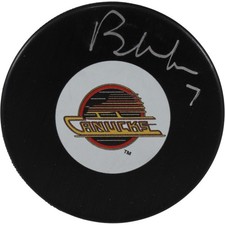 Brendan Morrison Autographed/Signed Vancover Canucks Logo Puck JSA 53998