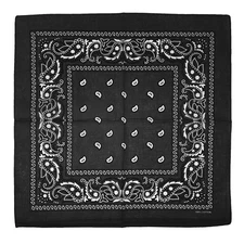 Allgala 12 Pack 100% Cotton Premium Bandanas Head Band Wrap Scarf-Black-HA55902