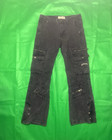 Godspeed Men's Black Denim Biker Bootcut Jeans Cargo Pockets Zip/Button Size 32 — photo 1