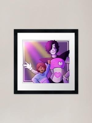 Undertale Frisk und Mettaton gerahmtes gerahmtes Wandbild Poster Leinwanddruck Bild