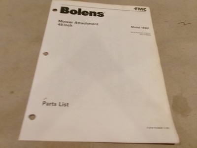 BOLENS MOWER ATTACHMENT 48 INCH MODEL 18301 PARTS LIST