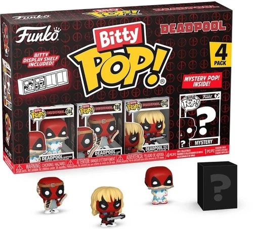 NEW Funko Pop Bitty Deadpool  Sleepover / Metal / Larp + Mystery Figure 4-Pack