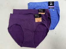 Bali womens 3-Pack Smooth U Hi-Cut Brief Size M/6 Vista Purple Blue Underwear