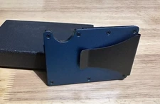 Blue Slim Wallet RFID Blocking Credit Card Holder Minimalist Wallet Aluminum