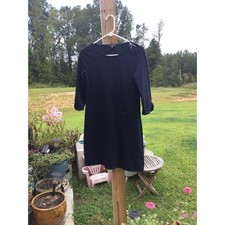 Talbots Womens Mini Sheath Dress Size Petite Navy Blue Cotton Nautical Old Money