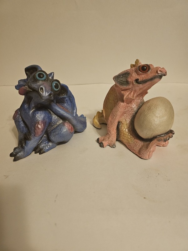 Two Decorative Dragons Figurines