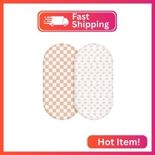 Muslin Bassinet Fitted Sheets, 2 Pack for Baby Boy and Girl, Soft Breathable Bab