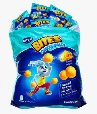 20 Kleinpack X Kitco Cheese Ball Bites Chips mit Käsegeschmack, 16 g