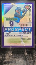 2024 Panini Prospect Edition Roderick Arias Holo Ticket Purple #/99 Yankees
