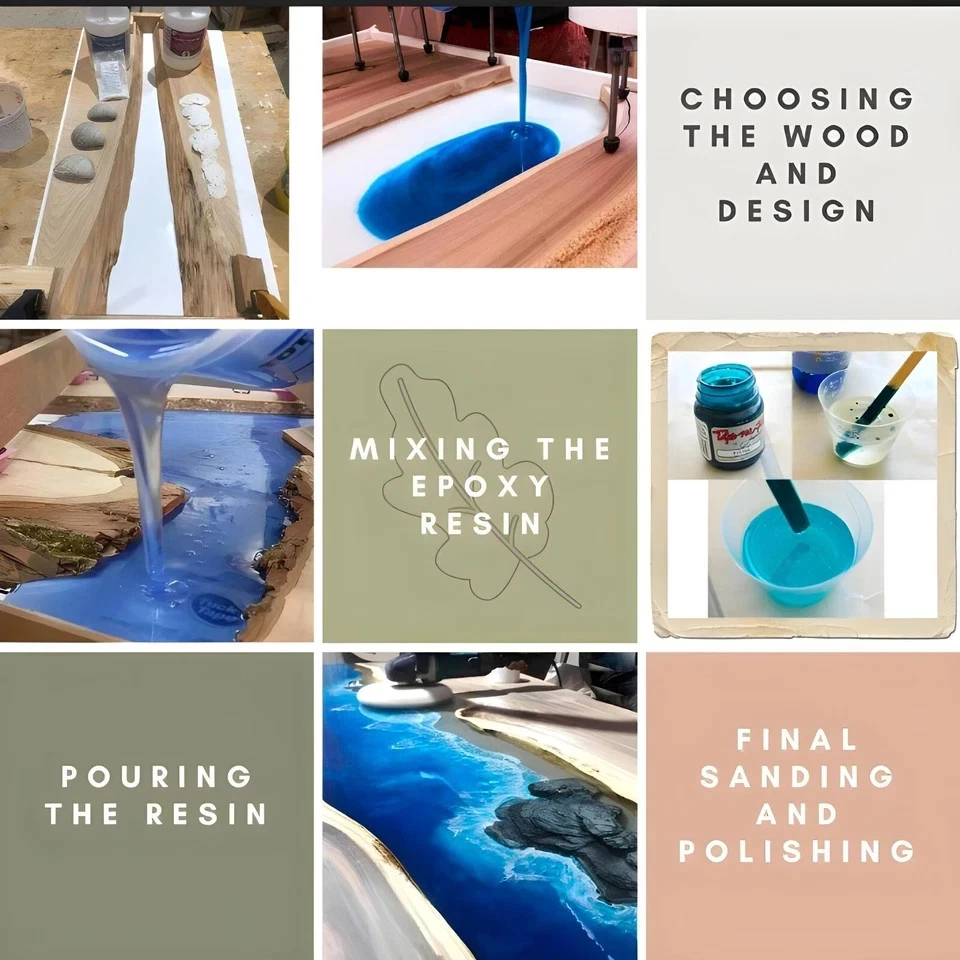 48"x24" Walnut Epoxy Dining Table | Handmade Resin River Kitchen Table Top - Image 4 of 4