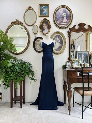 sachin and babi light blue dress Princess Diana Inspired Dark Navy Blue Lace Velvet Celebrity Evening D –  LausenCrafts main image 0
