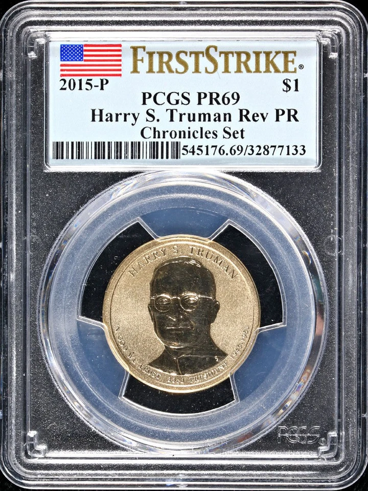 2015 HS Truman Coin & Chronicles Set PCGS RevPR69 & MS69 Silver Medal 1st Str... - Image 3 of 4