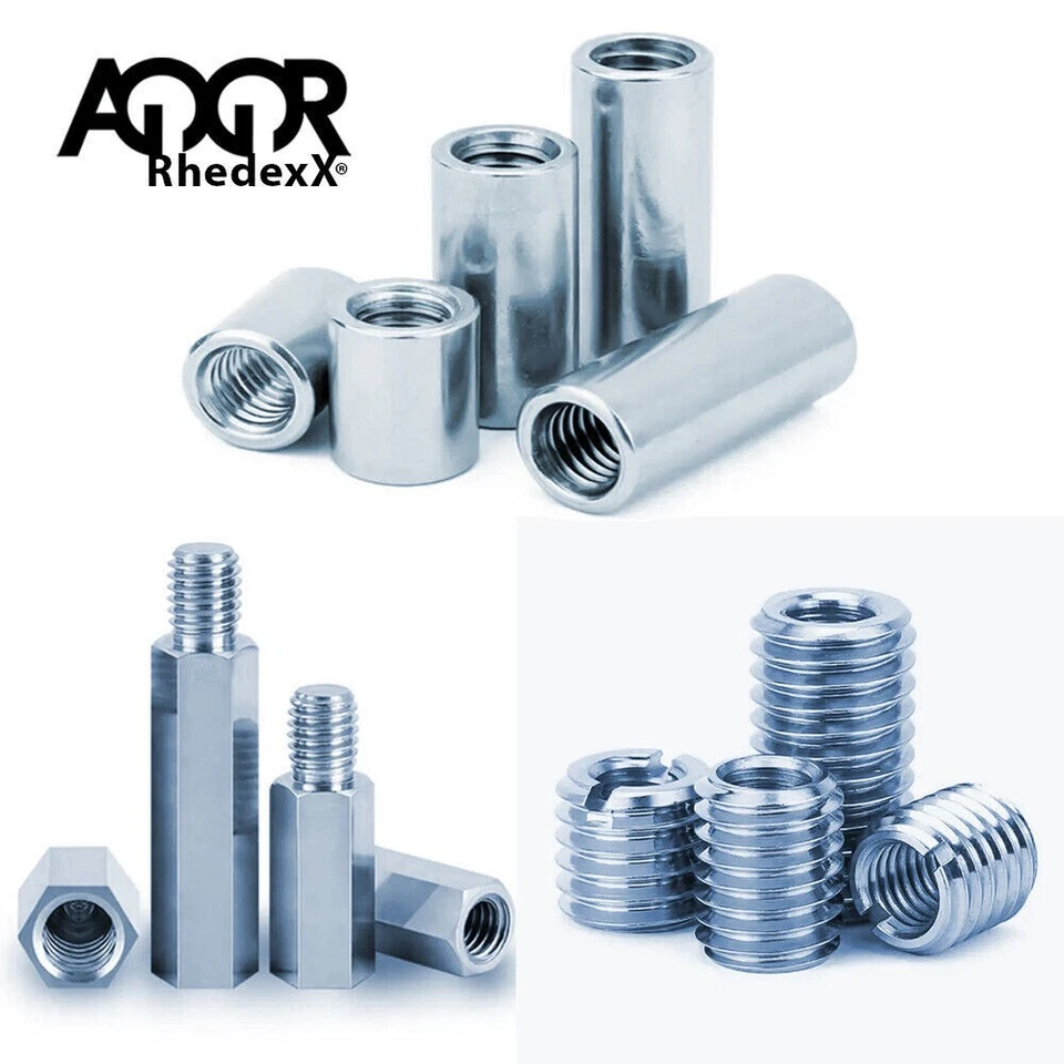 RHEDEXX® Gewindemuffe Verbinder Distanzhülse Gewindeadapter M5 M6 M8 M10 M12 Edelstahl