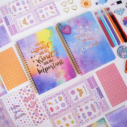 DIY Journal Set Scrapbooking Journaling Arts Craft Kits Decor Toy Desirable Gift - Picture 41 of 43