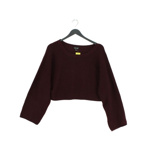 Topshop Women's Jumper UK 10 Purple 100% Acrylic Round Neck Pullover