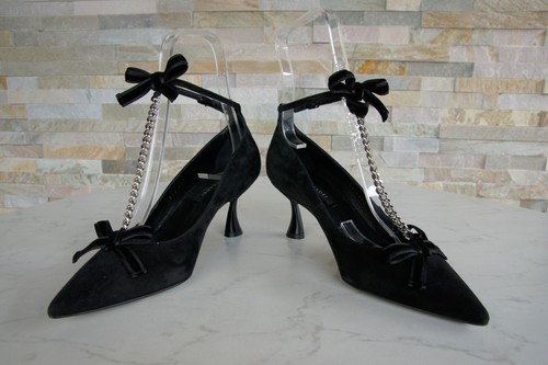 Casadei Size 38 Pumps Evening Shoes Goat Black New Previously - Picture 4 of 7