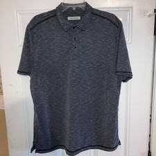 Tommy Bahama Men s Large Gray Tencel Polyester Blend Short Sleeve Polo Shirt