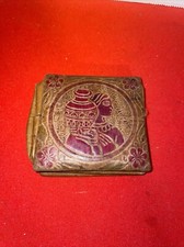Vintage Leather Hand Tooled Coin Change Pouch- 1 Side Of Snap Missing-EstateFind