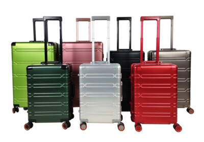 Koffer Reisekoffer Hartschale aus Aluminium Heuer ''Line'' Luxus Aluminium Koffer