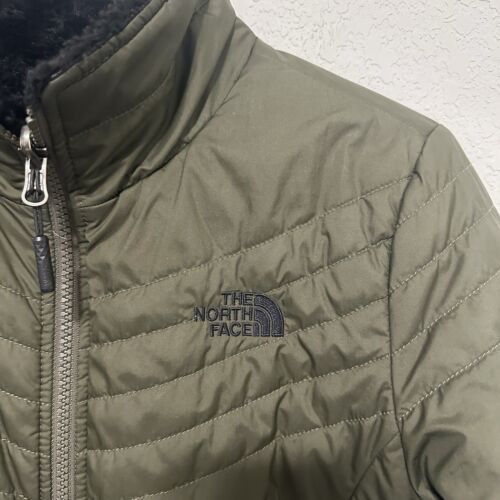 The North Face Mossbud Insulated Reversible Jacket Womens Size Small Green Black - Picture 3 of 15