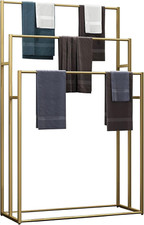 Elegant Golden 3-Tier Freestanding Towel Rack for Bathroom & Living Room