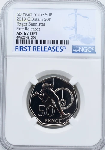 2019 Roger Bannister 50p NGC MS67 DPL Fifty Pence Coin Britain Royal Mint UK
