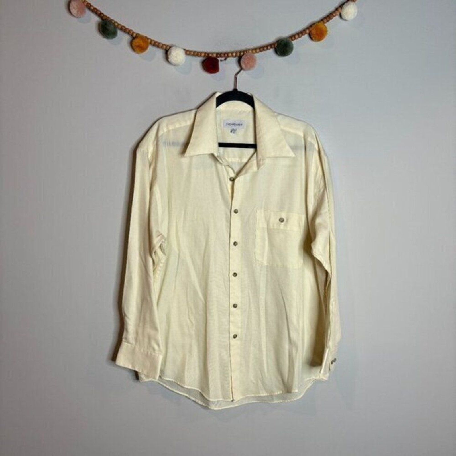 SAINT LAURENT Camicia vintage YSL giallo pallido con bottoni