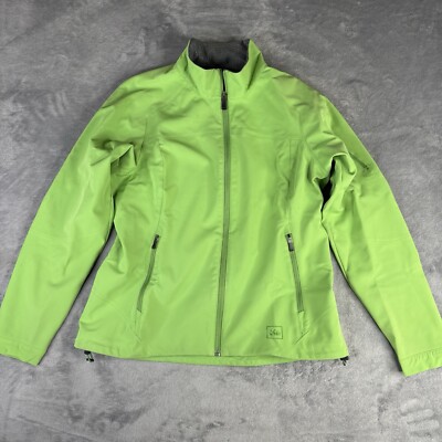 REI Jacket Womens 14 Green Mistral Soft Shell Windproof Full-Zip Nylon Hiking