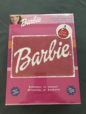 vtg 2000 BARBIE SIGNATURE LATCH HOOK KIT RUG PINK CARON INTERNATIONAL Mint In Bo