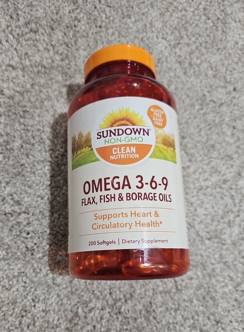 SUNDOWN Omega 369 W/Flax, Fish & Borage Oils Expires 11/2024 200 SoftGels eBay