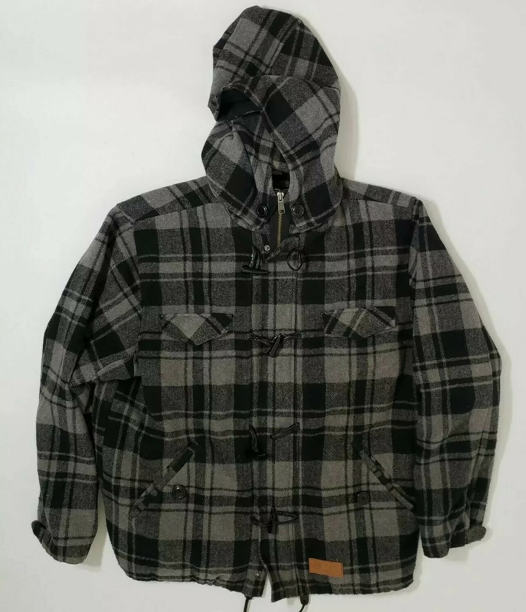 Crooks Castles Wool Gray Flannel Parka w/ Hood Mens XXL 2XL