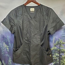 NEW Cherokee Luxe Sport Womens Size Large Black Hospital Scrubs Uniform Shirt