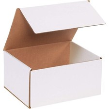 50 10" x 8" x 5" White Corrugated Mailers Die Cut Tuck Flap Boxes Free Shipping