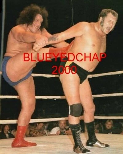 ANDRE THE GIANT VS HARLEY RACE WRESTLER 8 X 10 WRESTLING PHOTO NWA AWA - Image 1 of 1